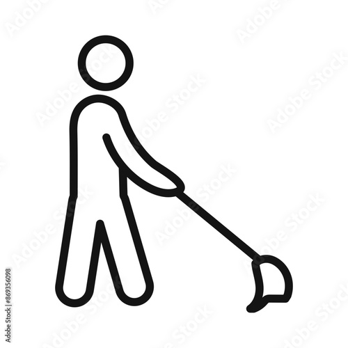 Floor cleaning man icon mark in filled style