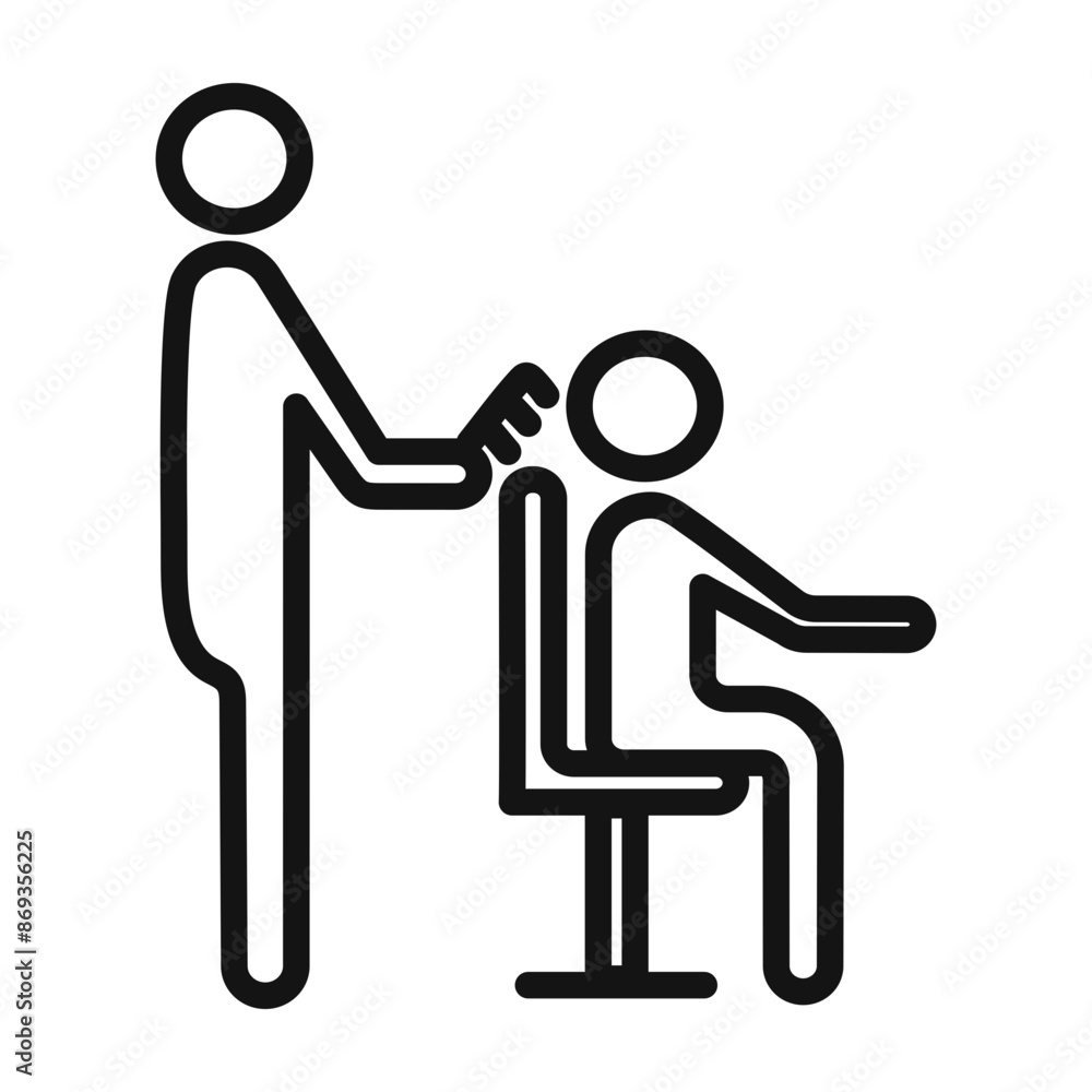 Fototapeta premium hairdresser at work icon mark in filled style