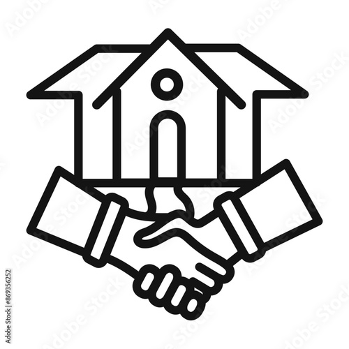 hands home deal icon mark in filled style