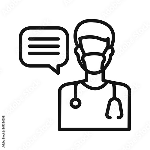 Healthcare Chat icon mark in filled style
