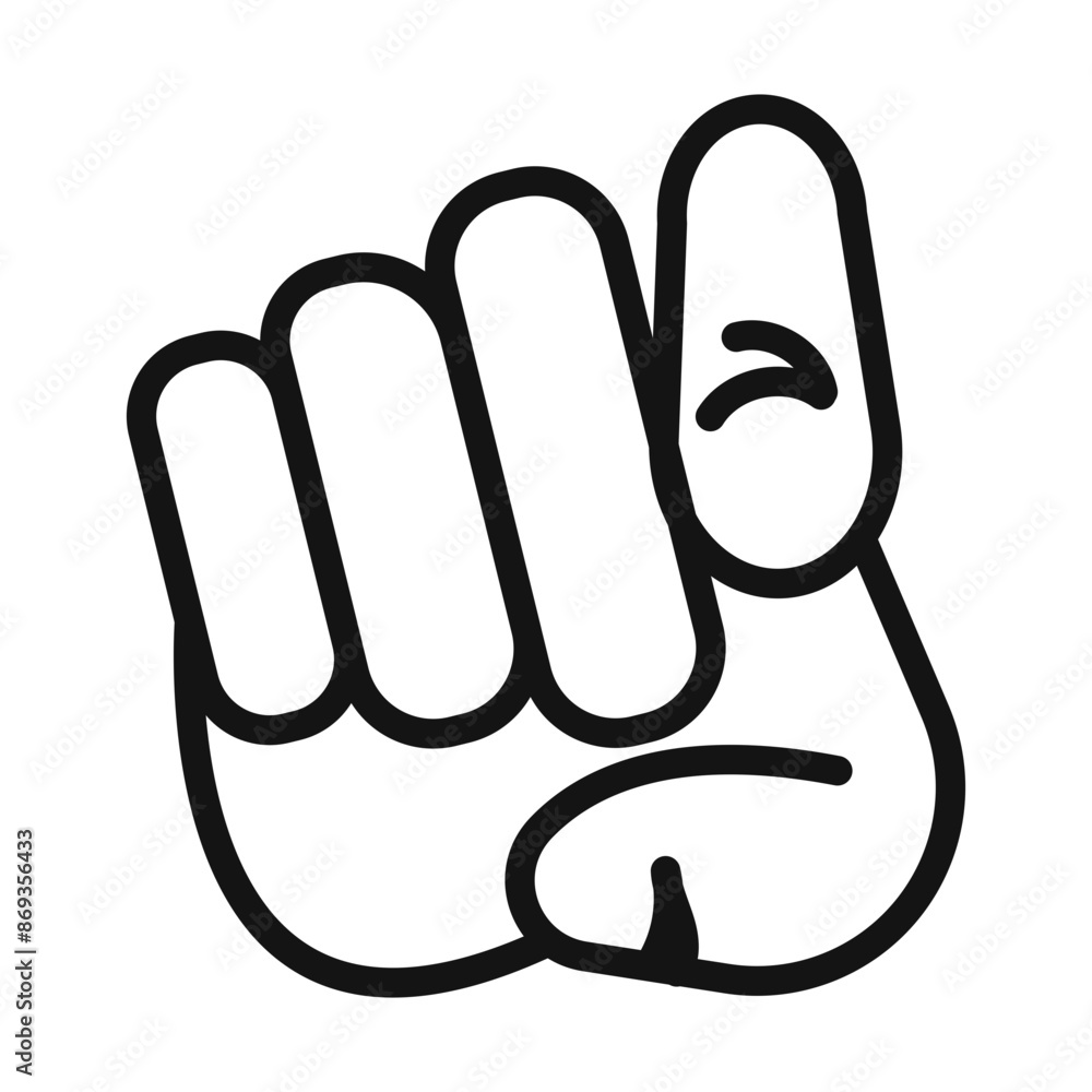 Index Finger pointing icon mark in filled style Index Finger pointing icon mark in filled style