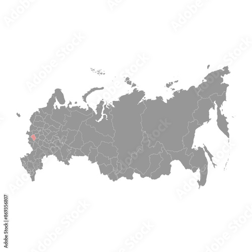 Oryol Oblast map, administrative division of Russia. Vector illustration.