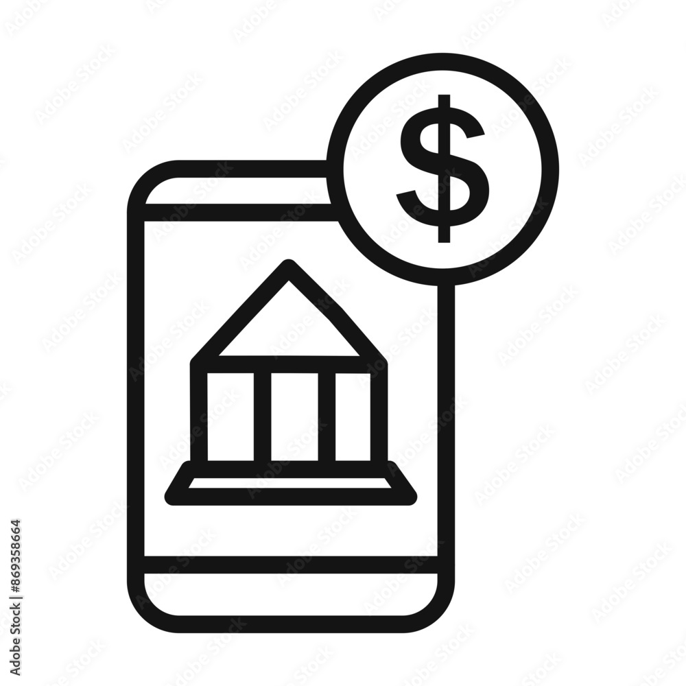 Mobile Bank icon mark in filled style