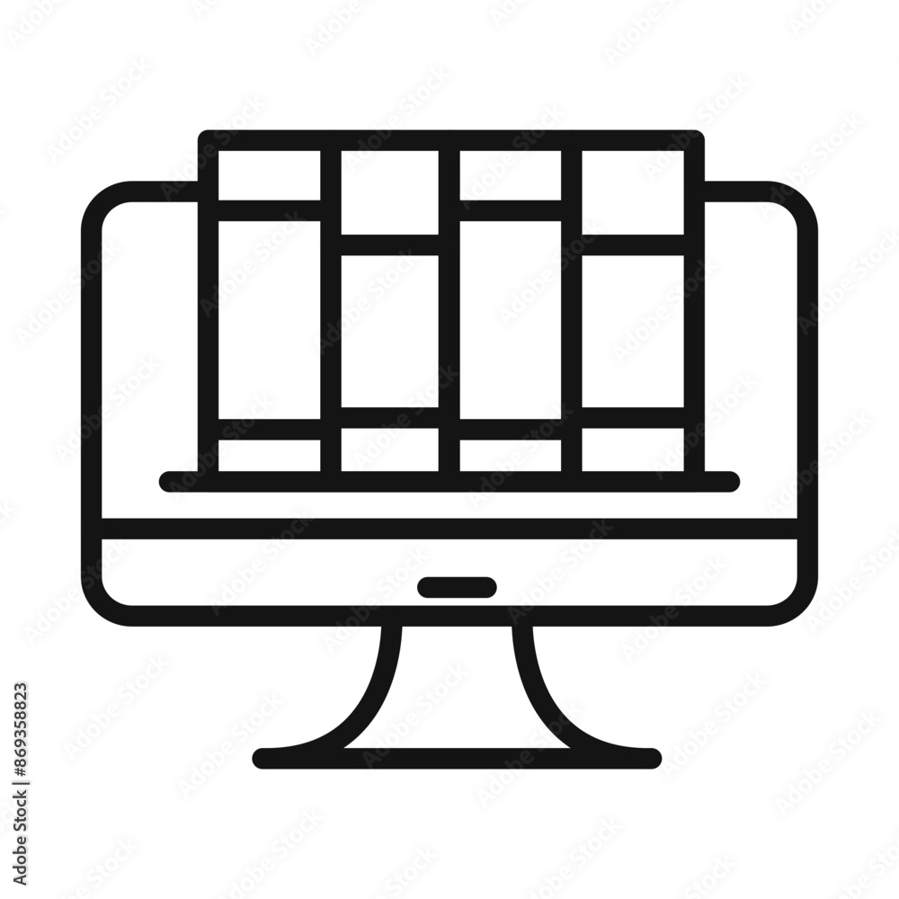 Online library icon mark in filled style Online library icon mark in filled style
