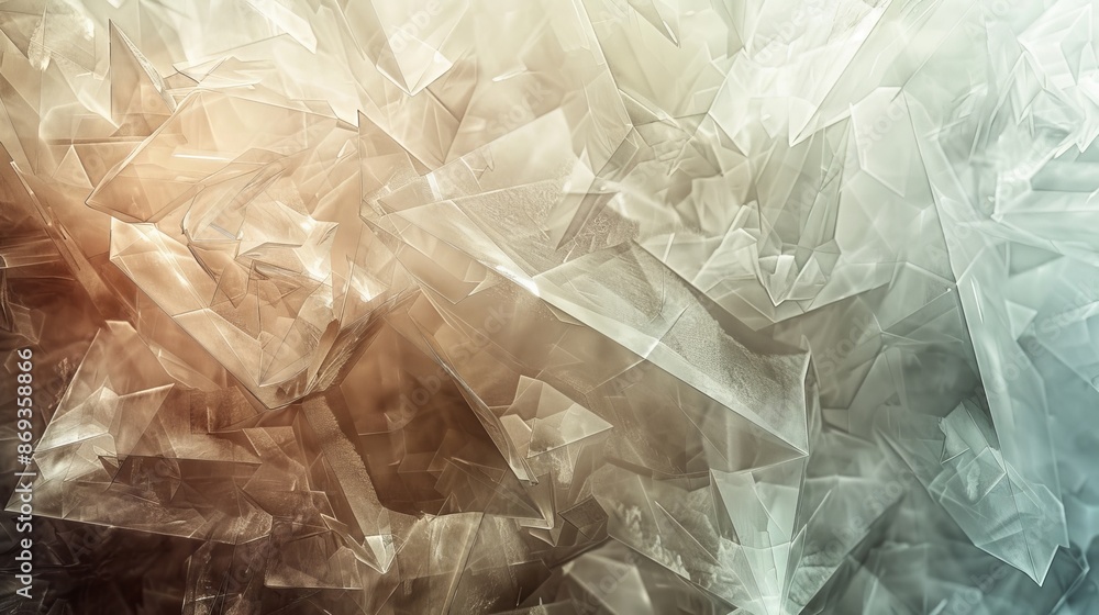 Modern Abstract Art with Faceted Crystal Shapes Modern Abstract Art with Faceted Crystal Shapes