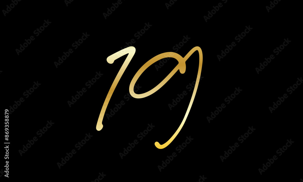 Number Gold Casual Modern Logo Number Gold Casual Modern Logo