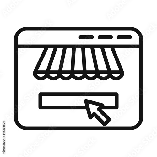 Online fabric shop line icon mark in filled style