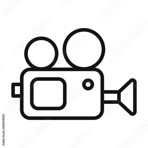 old video camera icon mark in filled style