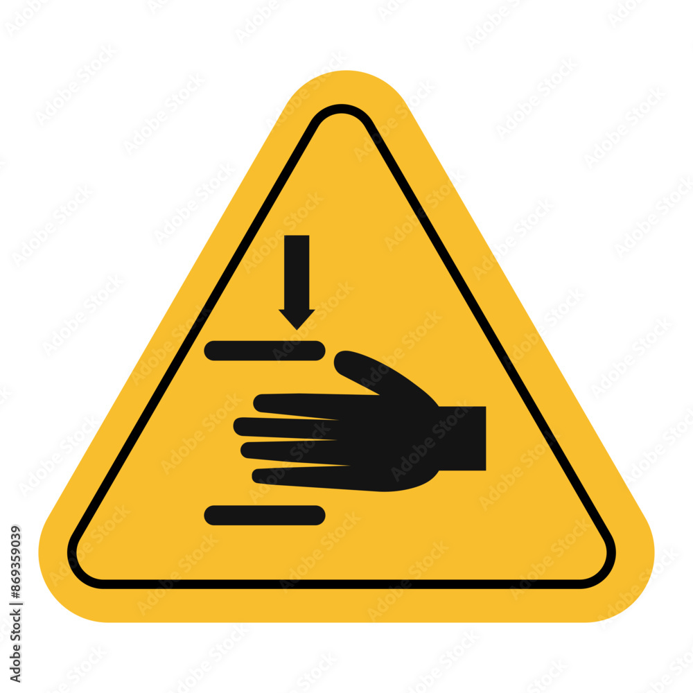 pinched warn sign icon mark in filled style pinched warn sign icon mark in filled style