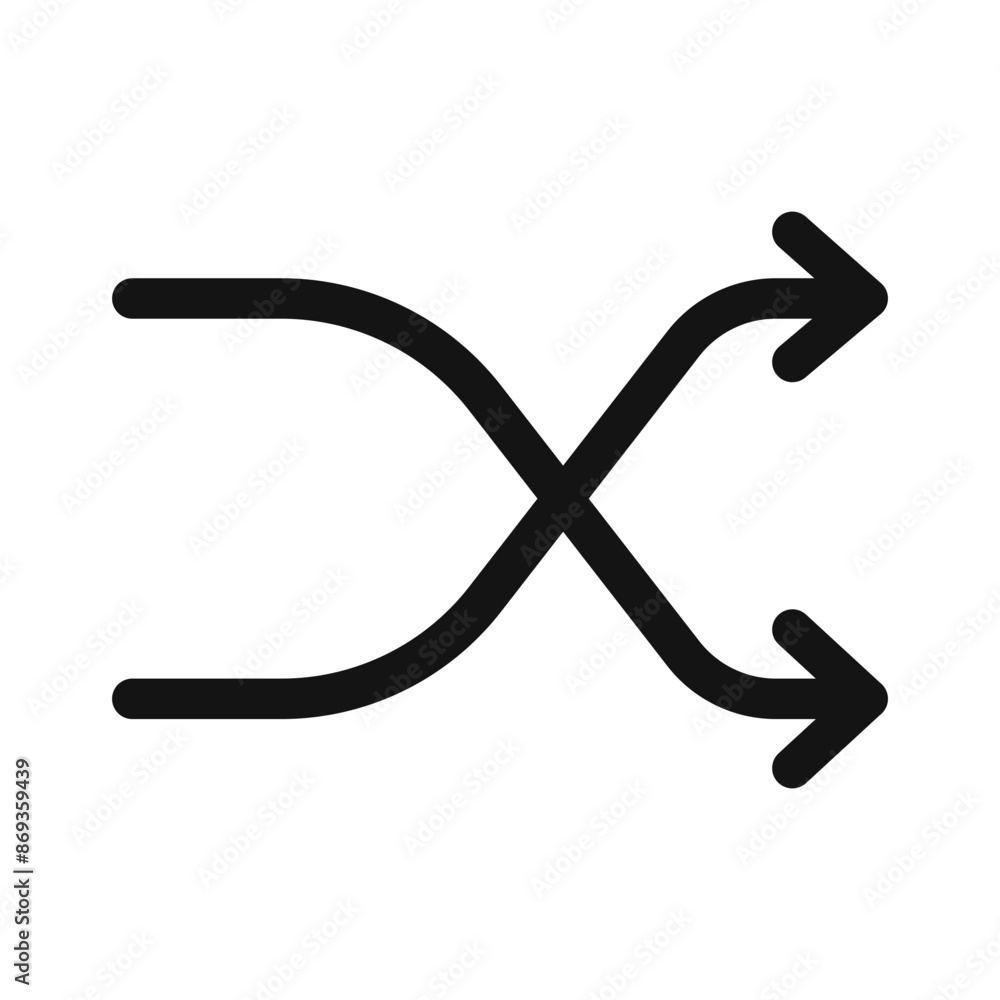 Shuffle icon mark in filled style Shuffle icon mark in filled style