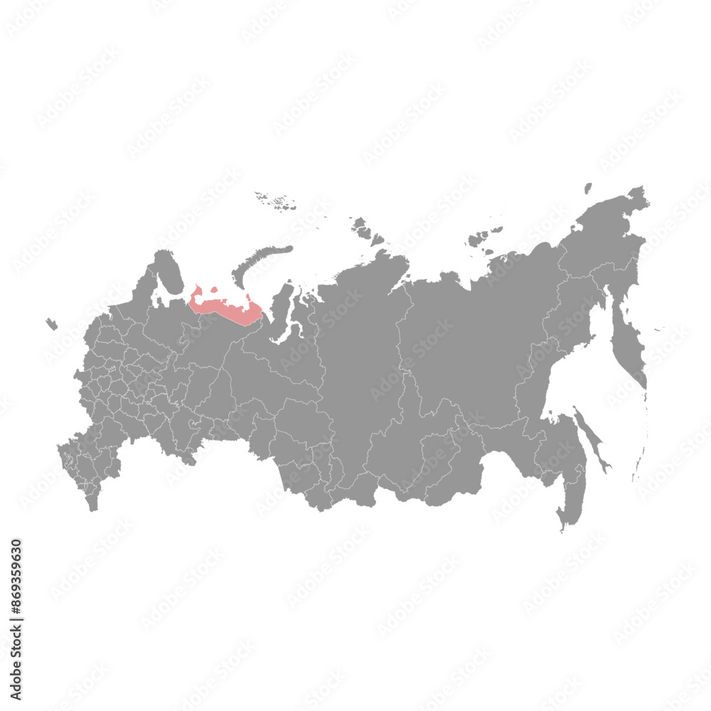 Obraz premium Nenets Autonomous Okrug map, administrative division of Russia. Vector illustration.
