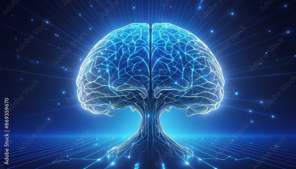 human brain in the blue space human brain in the blue space