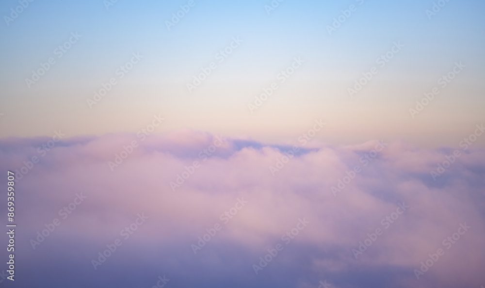 Obraz premium Gentle sunrise fog vanilla color.