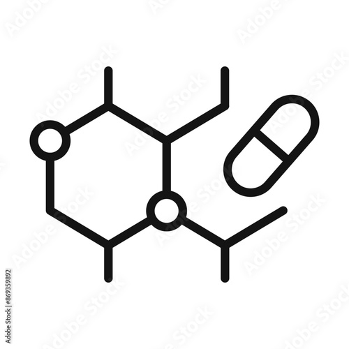 Vitamin amino acids icon mark in filled style