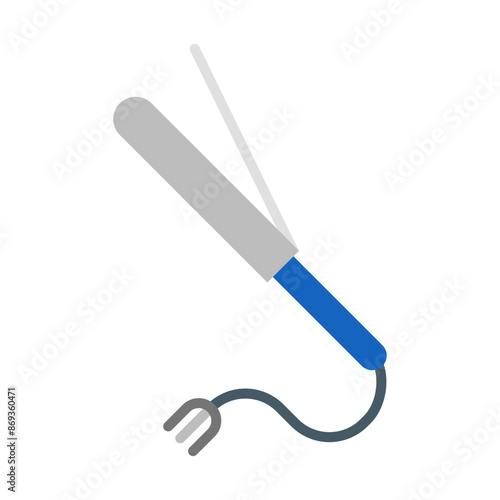 Curling iron icon flat icon