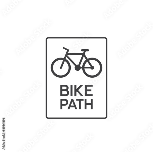 bike path symbol, road sign, vector art.