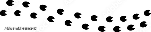 Paw vector foot trail print. Pattern animal tracks isolated on white background. Black silhouette of a paw print, isolated vector icon Illustration.
