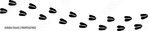 Paw vector foot trail print. Pattern animal tracks isolated on white background. Black silhouette of a paw print, isolated vector icon Illustration.