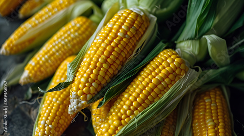 fresh corn Top down view background poster 