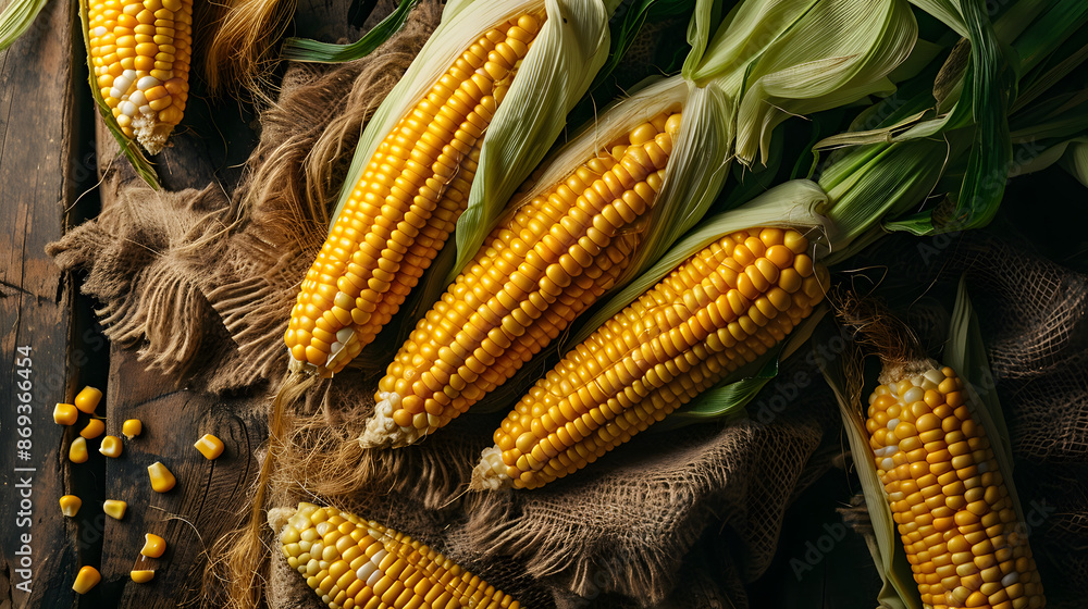 fresh corn Top down view background poster fresh corn Top down view background poster
