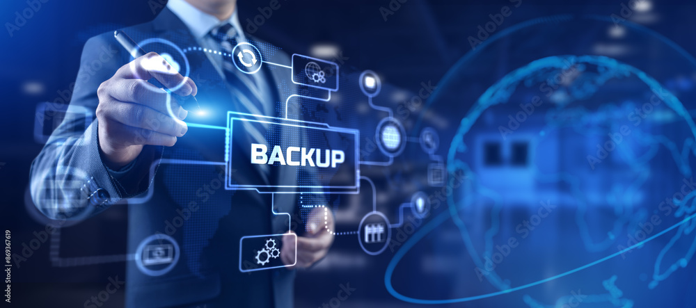 Backup Disaster recovery data protection technology concept. Backup Disaster recovery data protection technology concept.