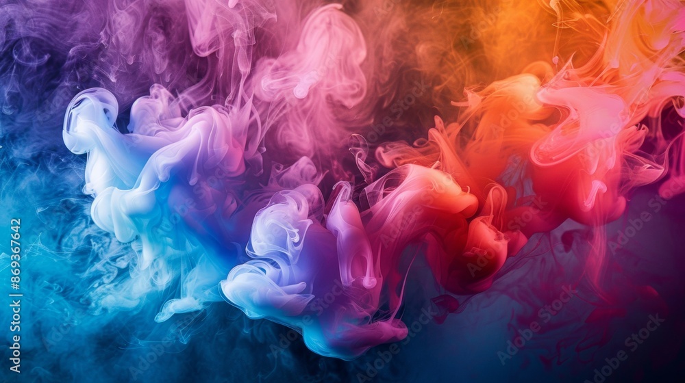 Fototapeta premium Colorful ink in water creating a vibrant abstract pattern