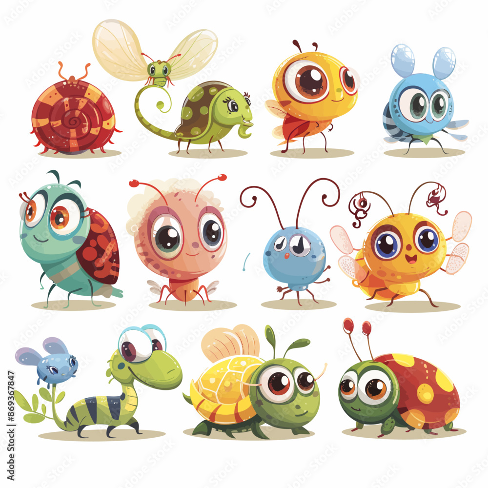Obraz premium Coloured insects collection