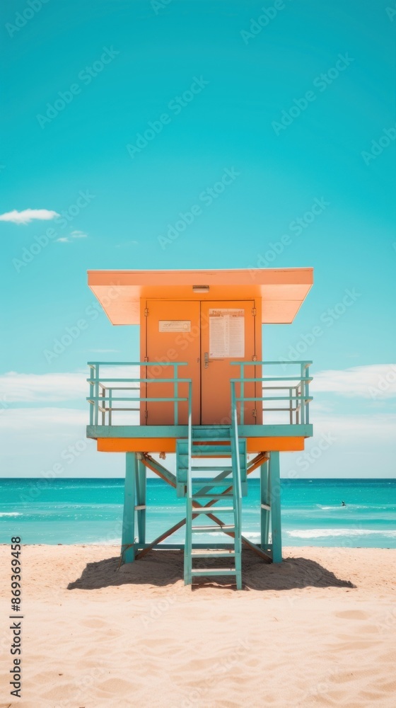 Lifeguard house in beach architecture building outdoors. Lifeguard house in beach architecture building outdoors.