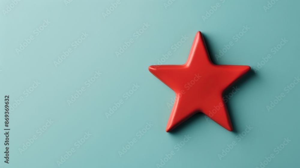 Obraz premium A minimalist 4th of July banner featuring a single star icon against a plain background with copy space