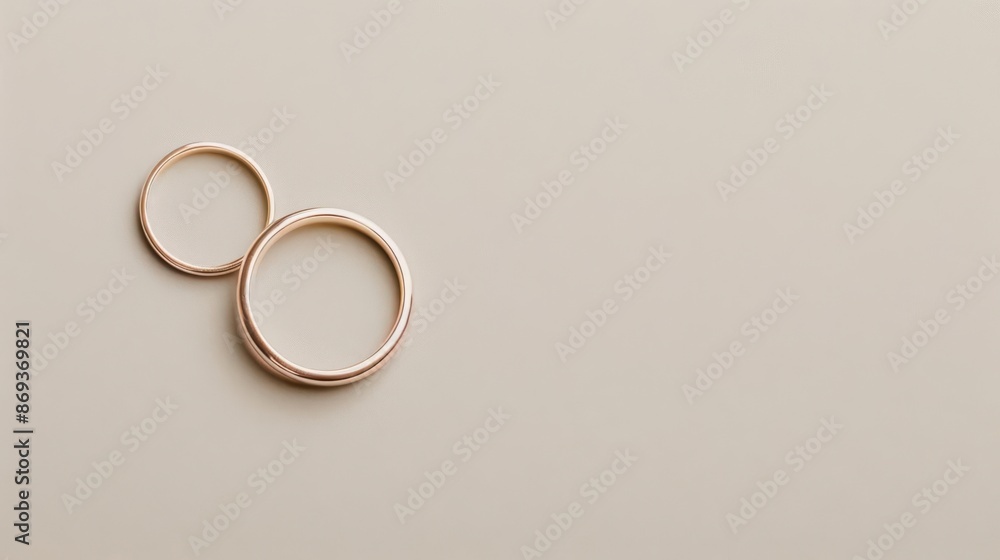 A minimalist wedding banner featuring a simple, elegant wedding ring icon against a plain background with copy space A minimalist wedding banner featuring a simple, elegant wedding ring icon against a plain background with copy space