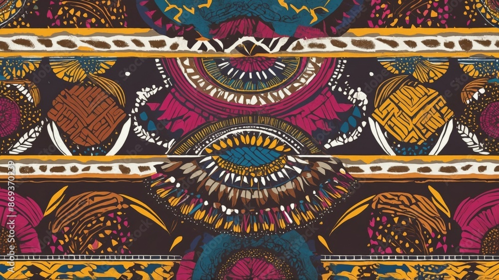 Background with African patterns. Background with African patterns.