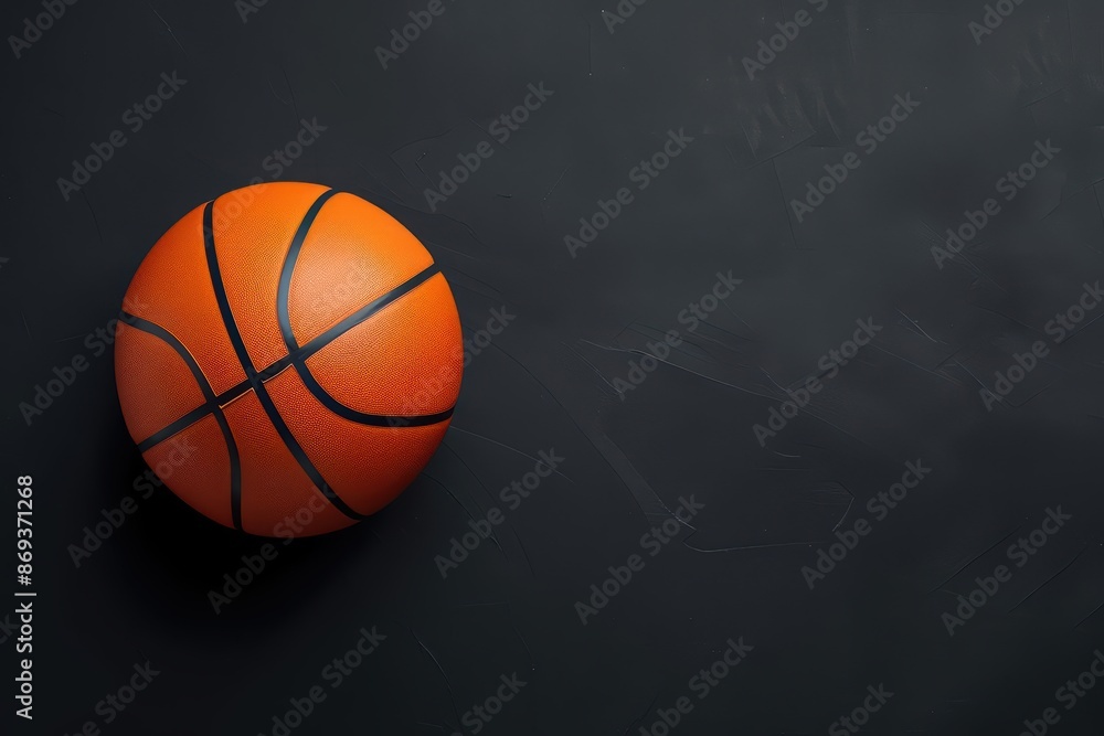 A sleek sport banner displaying a minimalistic basketball icon on a plain surface with copy space A sleek sport banner displaying a minimalistic basketball icon on a plain surface with copy space