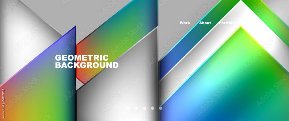 Flowing bright neon gradients geometric abstract background with triangles and lines. Fluid color pattern of color liquid gradient background for wallpaper, banner, background, card, landing page