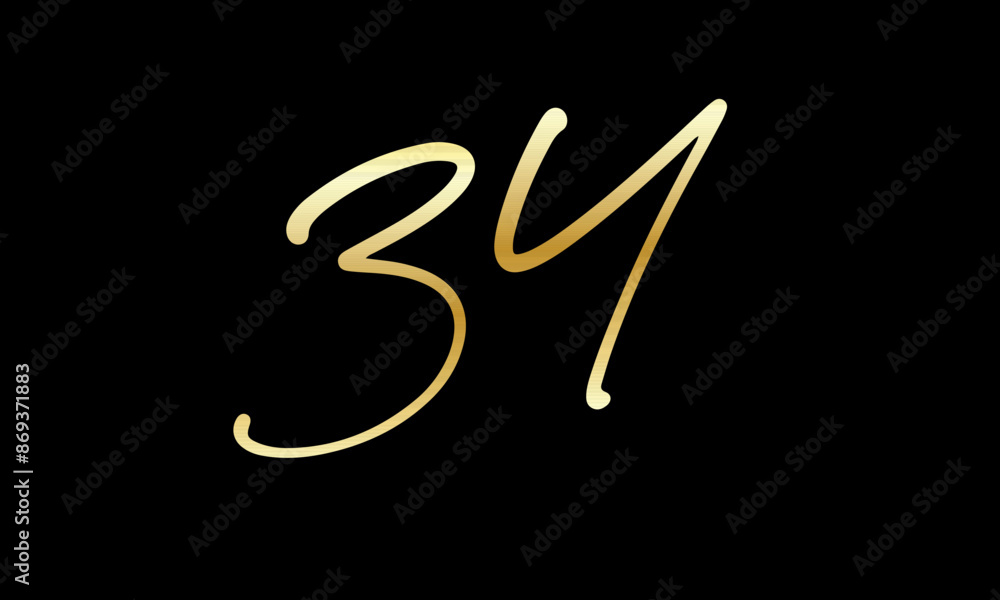 Number Gold Casual Modern Logo Number Gold Casual Modern Logo