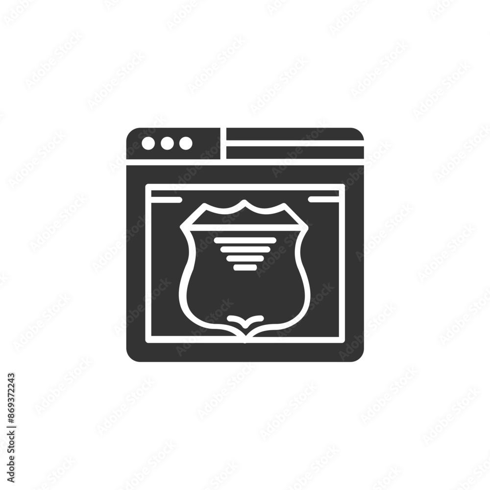 Web Hosting Icon Silhouette. Black Flat Design. Vector Illustration. Web Hosting Icon Silhouette. Black Flat Design. Vector Illustration.
