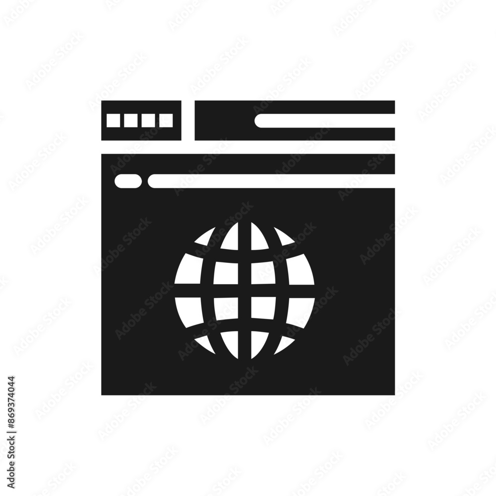Web Hosting Icon Silhouette. Black Flat Design. Vector Illustration. Web Hosting Icon Silhouette. Black Flat Design. Vector Illustration.