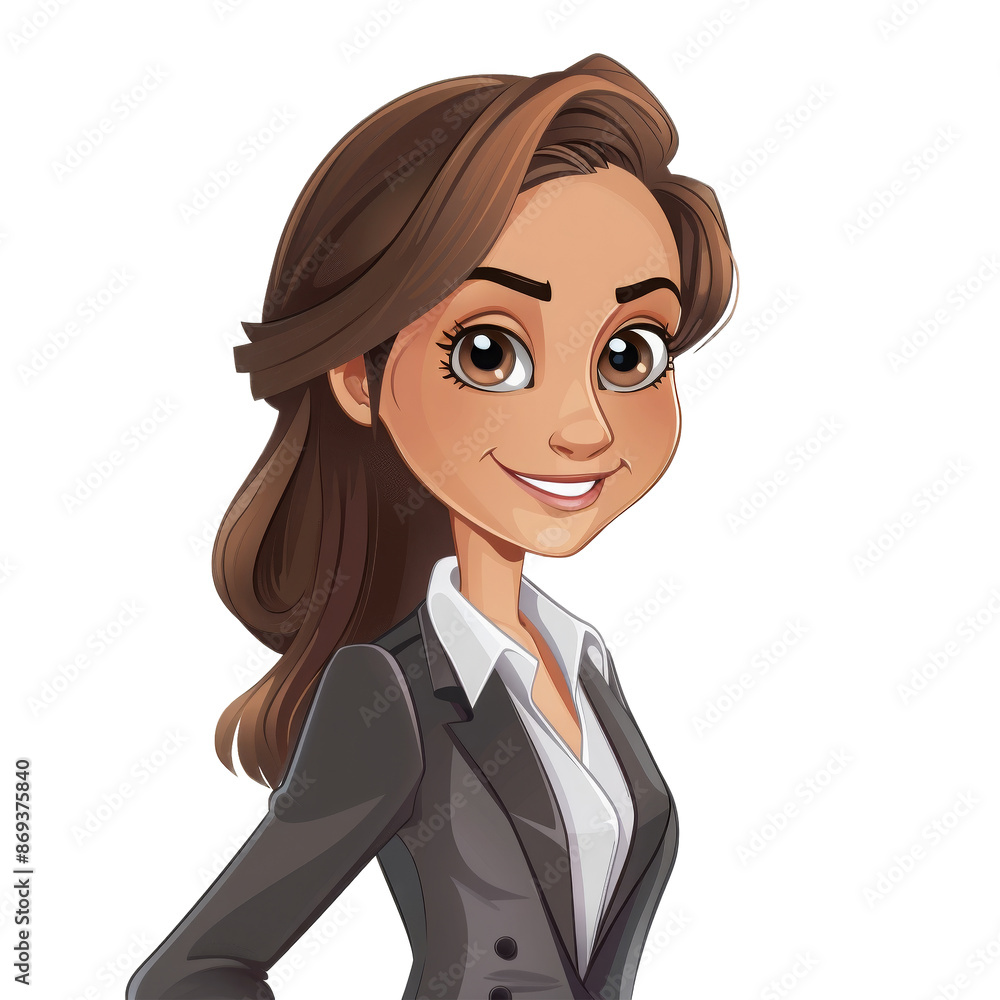 cartoon businessgirl isolated on white cartoon businessgirl isolated on white