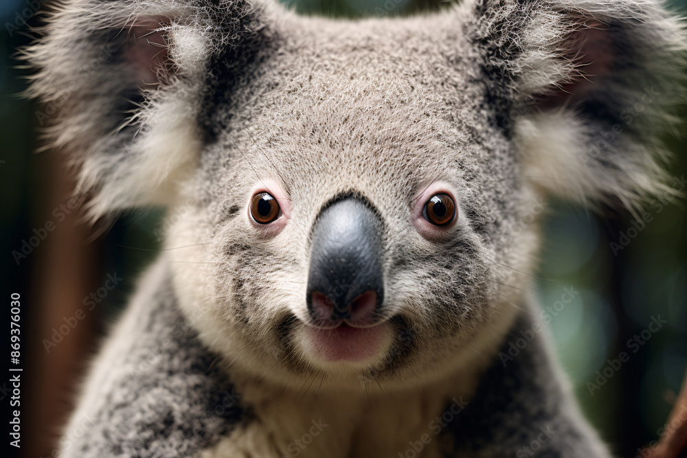 Naklejka premium Close up of wild Koala bear in forest