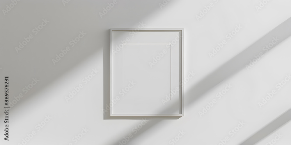 Mockup is an empty frame on the wall Mockup is an empty frame on the wall