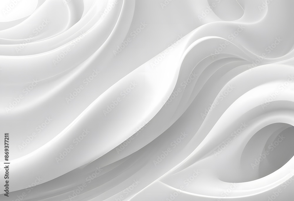 Obraz premium Abstract white wave lines background with copy space. Smooth elegant white waves surface