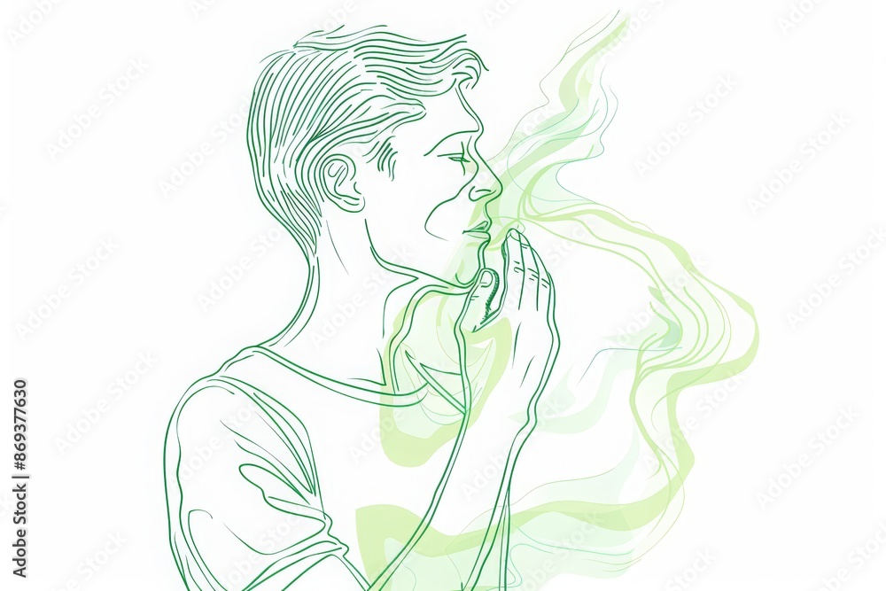 World Lung Cancer Day. World Pneumonia Day poster design template featuring a line drawing of a man holding his hand on his chest and taking deep breaths World Lung Cancer Day. World Pneumonia Day poster design template featuring a line drawing of a man holding his hand on his chest and taking deep breaths