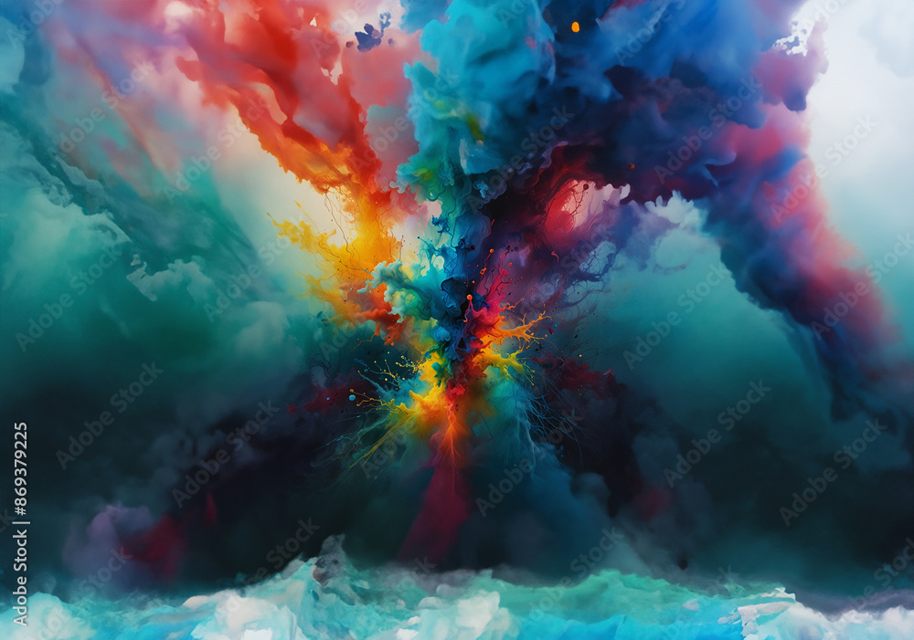 Ink bursts forming stunning patterns. Ink bursts forming stunning patterns.
