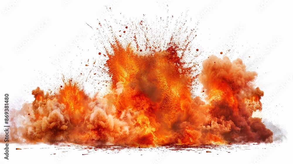Burst of explosion creating a border effect on white. Burst of explosion creating a border effect on white.