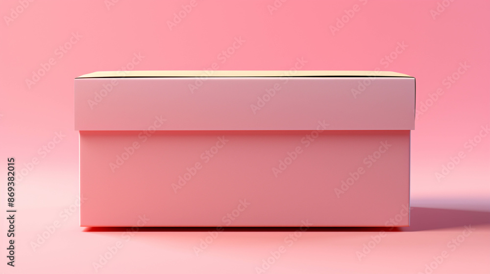 Empty cardboard open box on light pink Empty cardboard open box on light pink