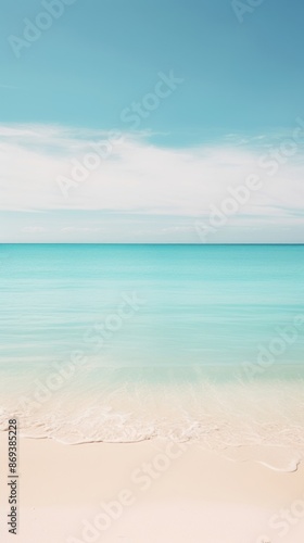 White beach and calm sea outdoors horizon nature.