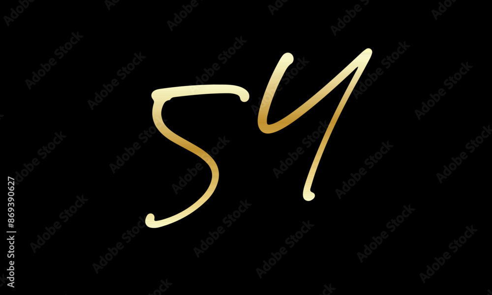 Obraz premium Number Gold Casual Modern Logo