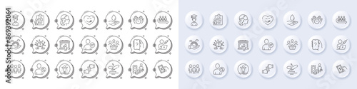 Identity confirmed, Group and Lgbt line icons. White pin 3d buttons, chat bubbles icons. Pack of Water care, Safe time, Yummy smile icon. Fingerprint, Boat fishing, Pay money pictogram. Vector
