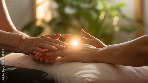 Captivating Image of Healing Through Acupressure Therapy in a Traditional Asian Setting photo