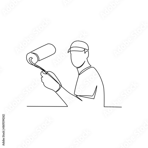 Decorator drawn in line art style