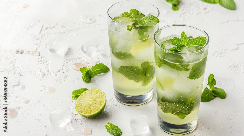 Refreshing Mojito with Lime and Mint Refreshing Mojito with Lime and Mint